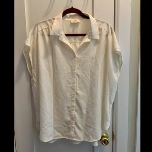 LOFT size XL white button down shirt